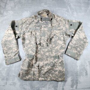 US ACU Aircrew Combat Army Military Jacket Medium Zip Hook Loop Straps Camo Hunt